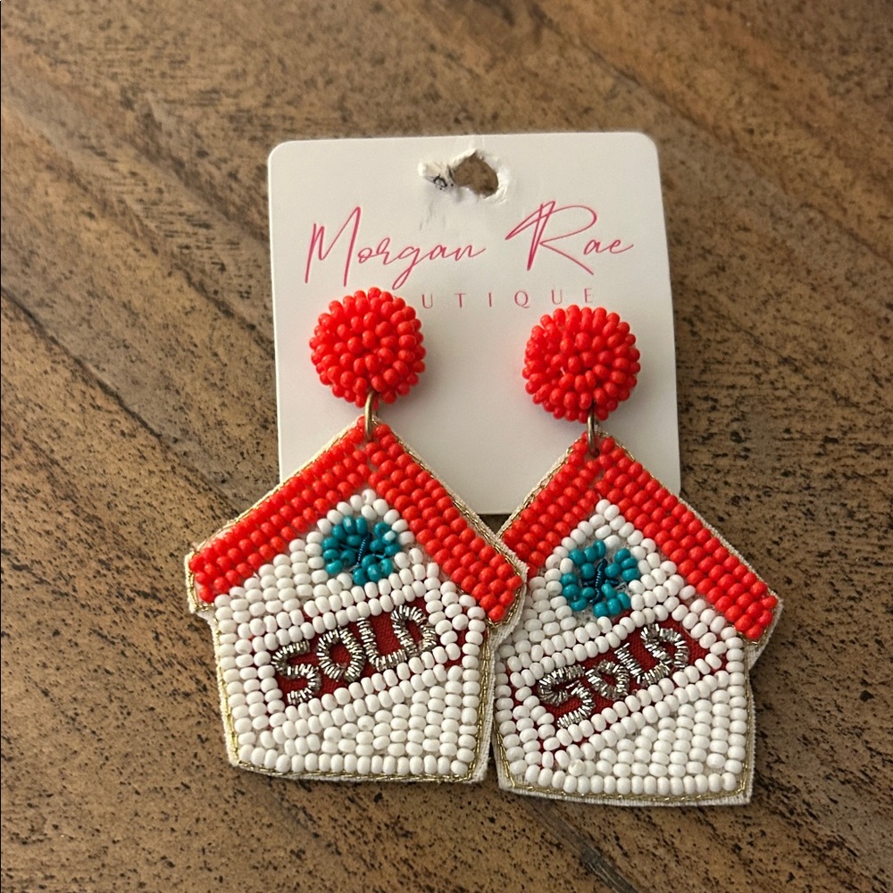 Morgan Rae Beaded Realtor SOLD House Earrings